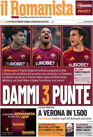 Prima pagina Il Romanista di oggi - Quotidiano sport