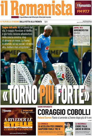 Prima pagina Il Romanista di oggi - Quotidiano sport