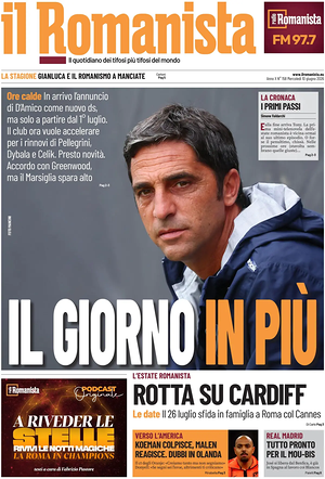 Prima pagina Il Romanista di oggi - Quotidiano sport