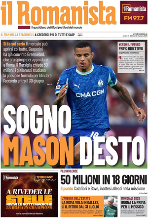 Prima pagina Il Romanista di oggi - Quotidiano sport