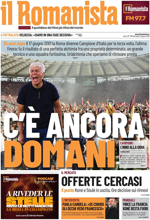 Prima pagina Il Romanista di oggi - Quotidiano sport