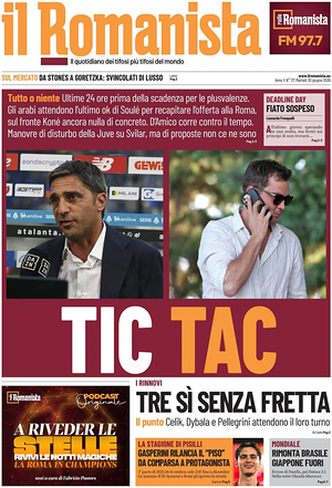 Prima pagina Il Romanista di oggi - Quotidiano sport