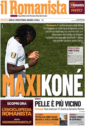 Prima pagina Il Romanista di oggi - Quotidiano sport