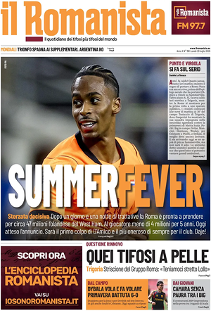 Prima pagina Il Romanista di oggi - Quotidiano sport