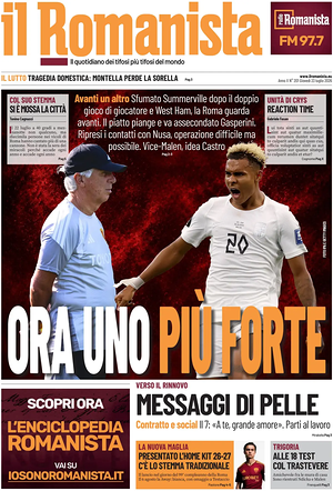 Prima pagina Il Romanista di oggi - Quotidiano sport