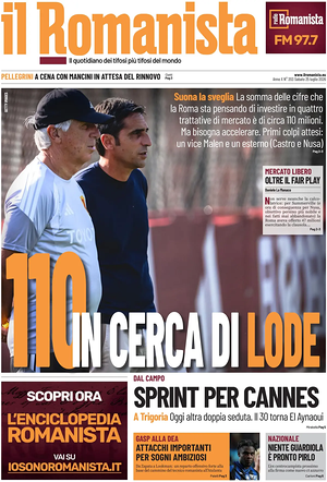 Prima pagina Il Romanista di oggi - Quotidiano sport