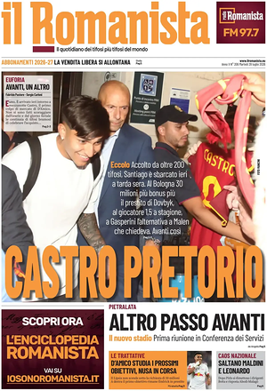 Prima pagina Il Romanista di oggi - Quotidiano sport