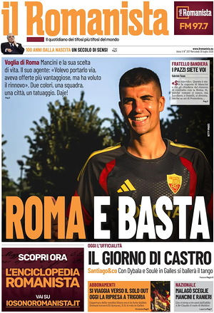 Prima pagina Il Romanista di oggi - Quotidiano sport