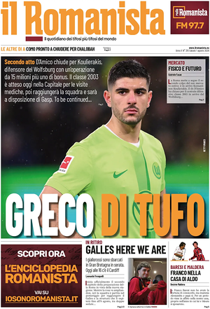 Prima pagina Il Romanista di oggi - Quotidiano sport