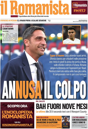 Prima pagina Il Romanista di oggi - Quotidiano sport