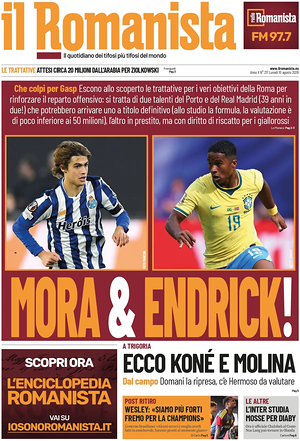 Prima pagina Il Romanista di oggi - Quotidiano sport