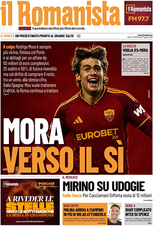 Prima pagina Il Romanista di oggi - Quotidiano sport