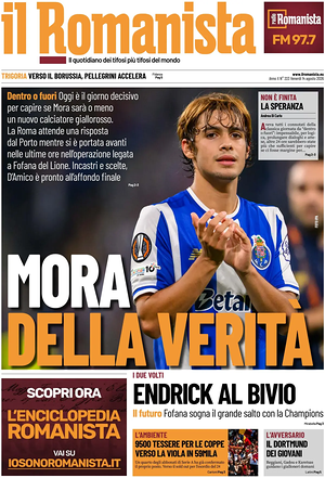 Prima pagina Il Romanista di oggi - Quotidiano sport