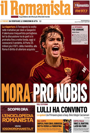 Prima pagina Il Romanista di oggi - Quotidiano sport