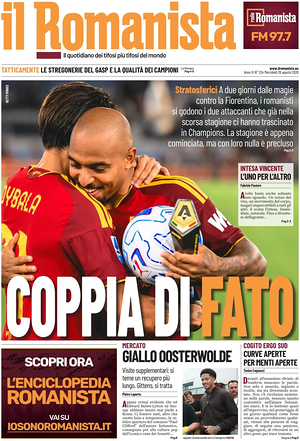 Prima pagina Il Romanista di oggi - Quotidiano sport