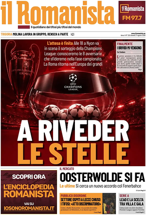 Prima pagina Il Romanista di oggi - Quotidiano sport