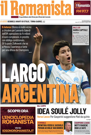 Prima pagina Il Romanista di oggi - Quotidiano sport