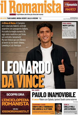 Prima pagina Il Romanista di oggi - Quotidiano sport