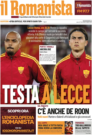Prima pagina Il Romanista di oggi - Quotidiano sport