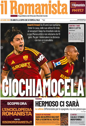 Prima pagina Il Romanista di oggi - Quotidiano sport