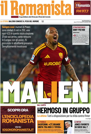Prima pagina Il Romanista di oggi - Quotidiano sport
