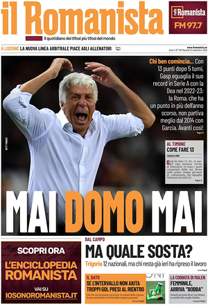 Prima pagina Il Romanista di oggi - Quotidiano sport