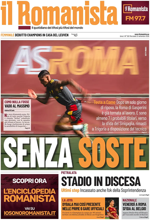 Prima pagina Il Romanista di oggi - Quotidiano sport