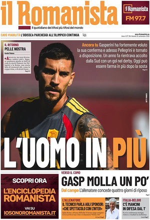 Prima pagina Il Romanista di oggi - Quotidiano sport