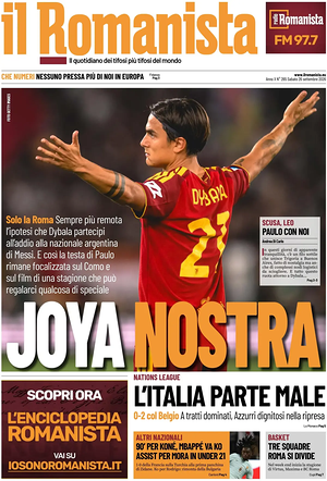 Prima pagina Il Romanista di oggi - Quotidiano sport