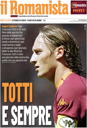 Prima pagina Il Romanista di oggi - Quotidiano sport