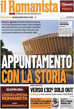 Prima pagina Il Romanista di oggi - Quotidiano sport