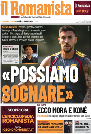 Prima pagina Il Romanista di oggi - Quotidiano sport