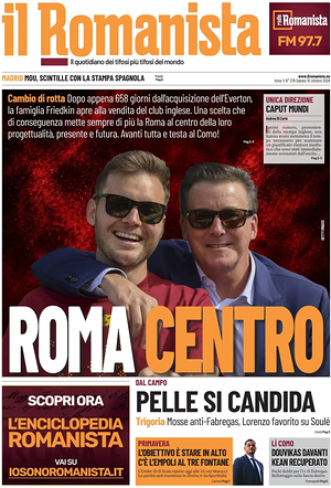 Prima pagina Il Romanista di oggi - Quotidiano sport