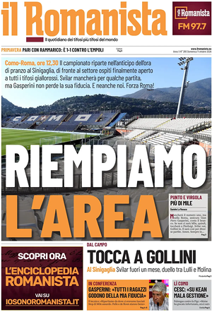 Prima pagina Il Romanista di oggi - Quotidiano sport