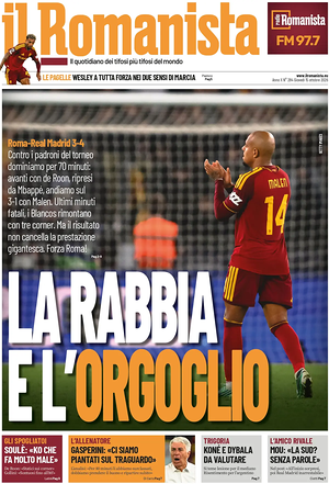 Prima pagina Il Romanista di oggi - Quotidiano sport