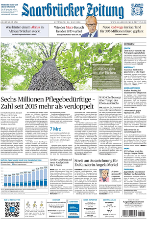 Saarbrücker Zeitung front page