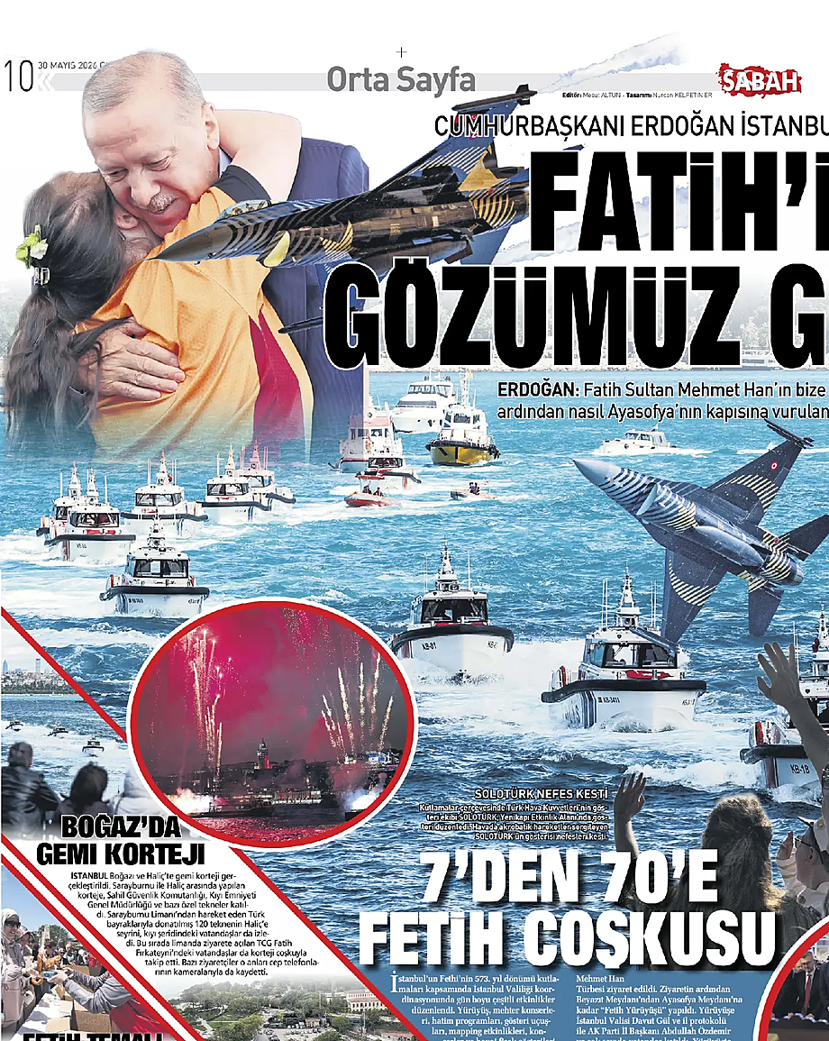 Sabah bugünkü manşeti ve ilk sayfası - Türkiye basını 30 Mayıs 2026