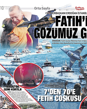Bugünkü Sabah manşeti ve ilk sayfası - ulusal gazetesi