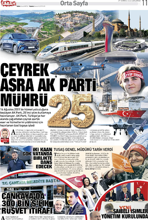 Bugünkü Sabah manşeti ve ilk sayfası - ulusal gazetesi