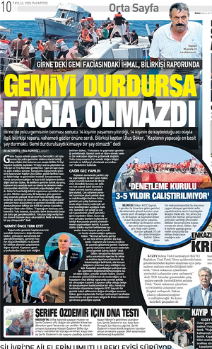 Bugünkü Sabah manşeti ve ilk sayfası - ulusal gazetesi