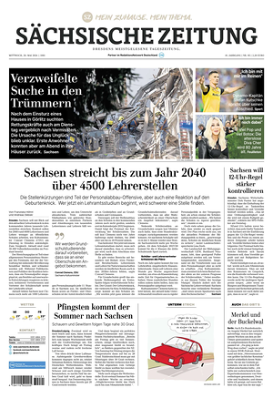 Titelseite von Sächsische Zeitung heute - Regionale Zeitungen
