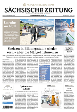 Titelseite von Sächsische Zeitung heute - Regionale Zeitungen