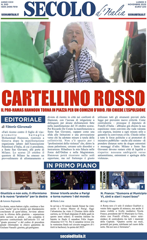 Secolo d'Italia prima pagina