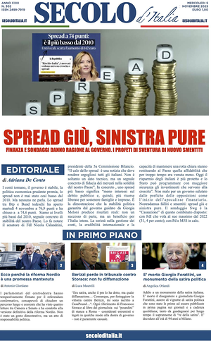 Prima pagina Secolo d'Italia di oggi - Quotidiano nazionale