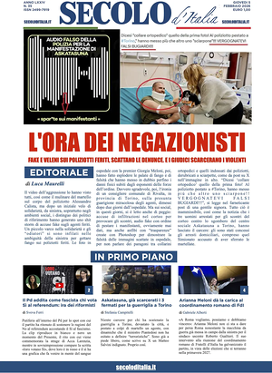 Prima pagina Secolo d'Italia di oggi - Quotidiano nazionale