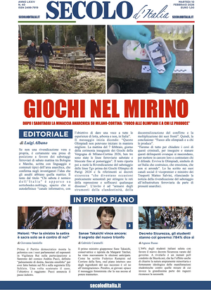 Prima pagina Secolo d'Italia di oggi - Quotidiano nazionale