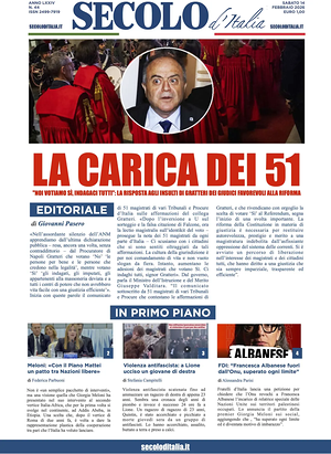 Prima pagina Secolo d'Italia di oggi - Quotidiano nazionale