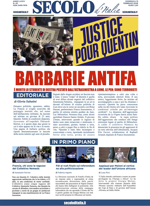 Prima pagina Secolo d'Italia di oggi - Quotidiano nazionale
