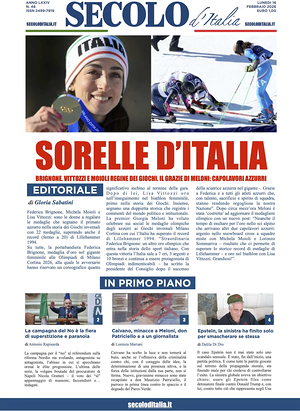 Prima pagina Secolo d'Italia di oggi - Quotidiano nazionale