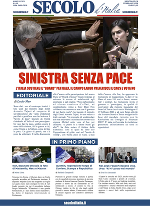 Prima pagina Secolo d'Italia di oggi - Quotidiano nazionale
